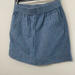 LOFT Denim-Blue Linen/Cotton Blend Women's Mini Skirt